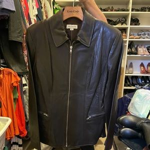 Ann Taylor dark brown leather jacket, size 4, NWT